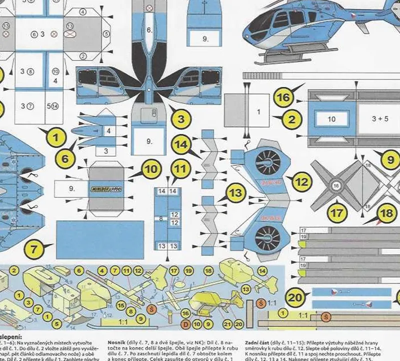 Papierový model Policajný vrtuľník Eurocopter EC-135T-2